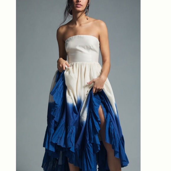 Anthropologie Dresses & Skirts - NWT Anthropologie Samant Chauhan Strapless Ombre Cotton/ Silk Pockets Maxi Dress